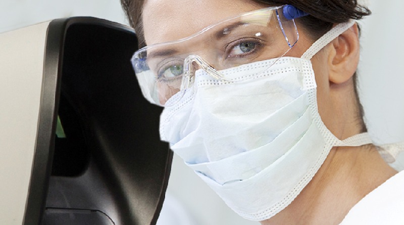 Eyepiece-Less Microscope Allows Use With Safety Glasses and Masks