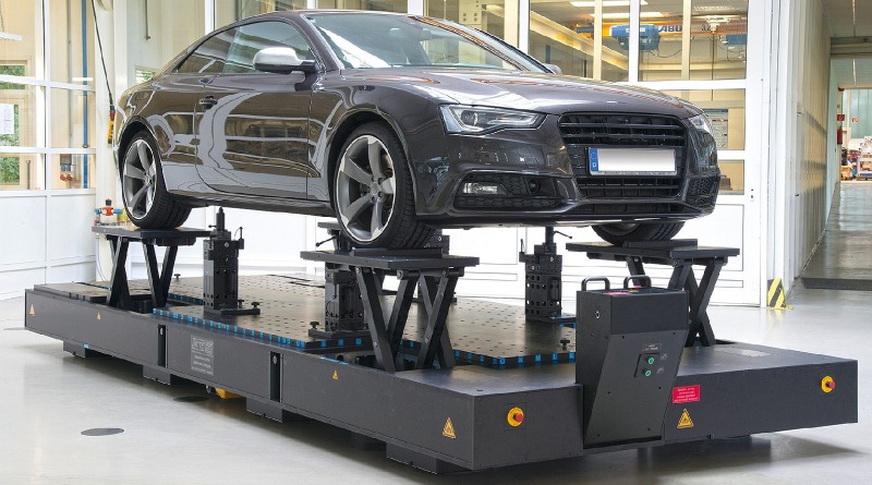 Mobile Fixture Plates Drive Vehicle Body Component Inspection