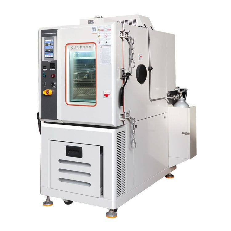 TỦ NHIỆT ĐỘ THỬ NGHIỆM PIN 2 NGĂN ĐỘC LẬP PHÒNG CHỐNG CHÁY NỔ SMC