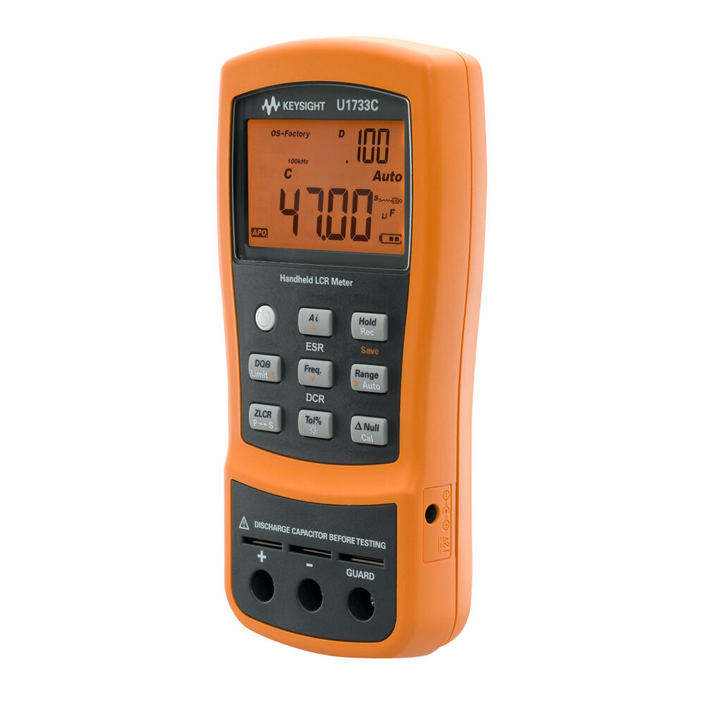Keysight U1733C LCR Meter, Handheld, 20000 Count, Dual Display, 100HZ/120HZ/1KHZ/10KHZ