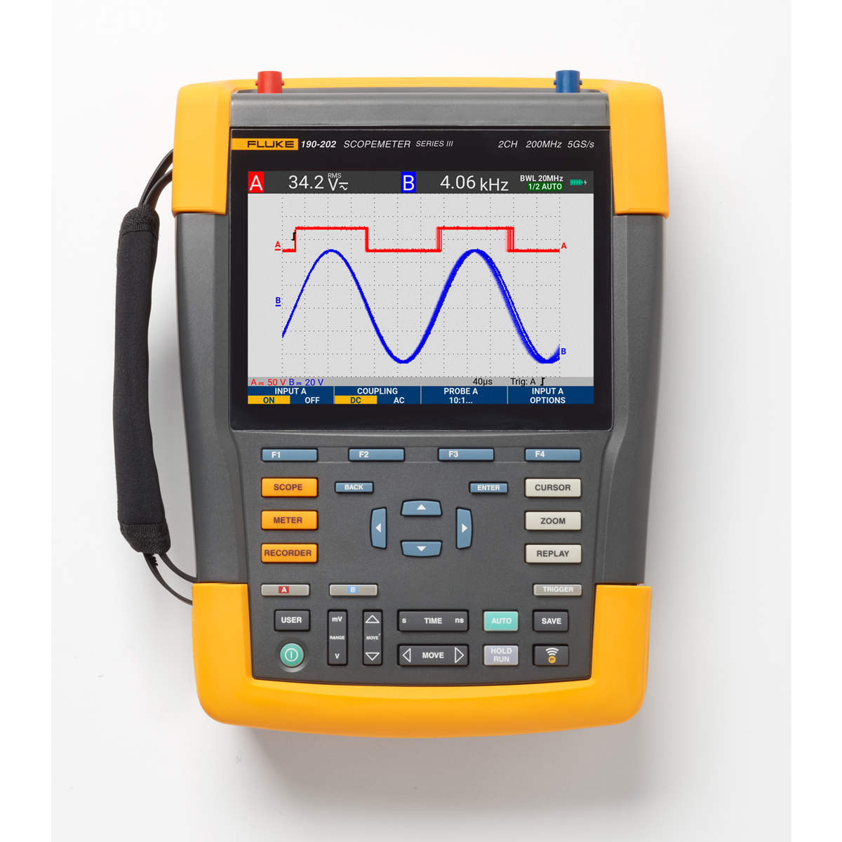 Fluke 190-202-III Scopemeter, 2 channel, 200mhz, color