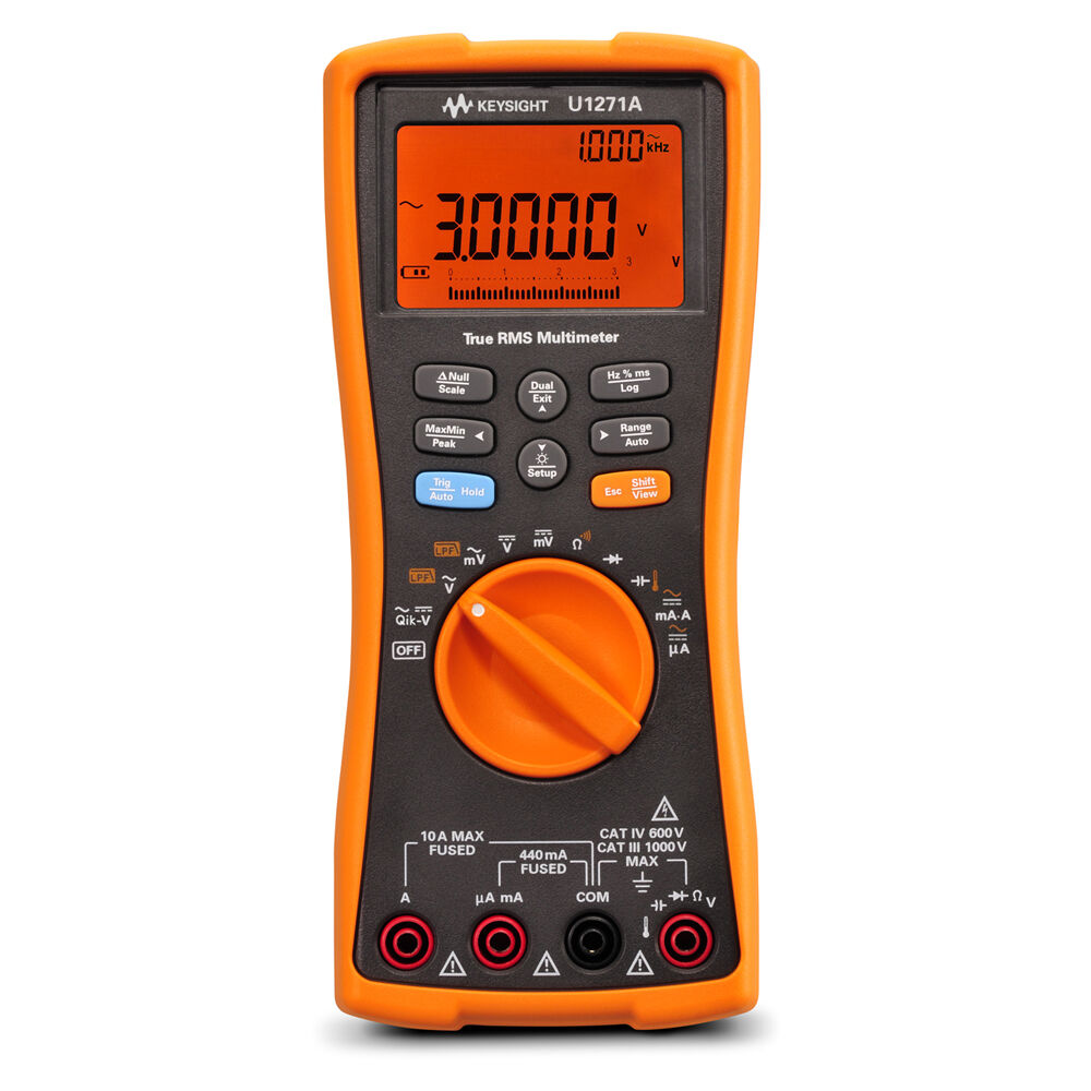 Keysight U1271A Handheld Digital Multimeter, 4.5 Digit, Orange