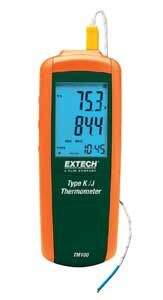 Extech TM100 Type K/J Single Input Thermometer with NIST Certificate
